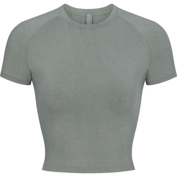 SKIMS New Vintage Cropped Raglan T-Shirt Short Sleeve Top Blue Chalk NWT Size 3X - Picture 2 of 9